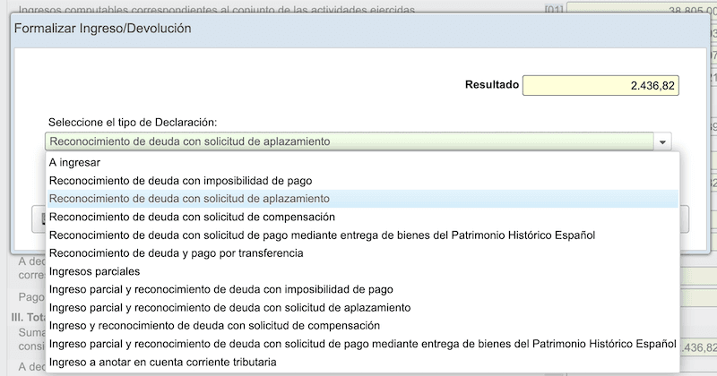 Reconocimiento de deuda con solicitud de aplazamiento