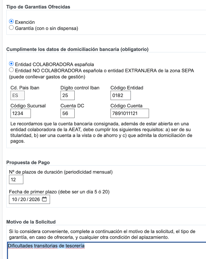 Aplazar deuda aeat 2